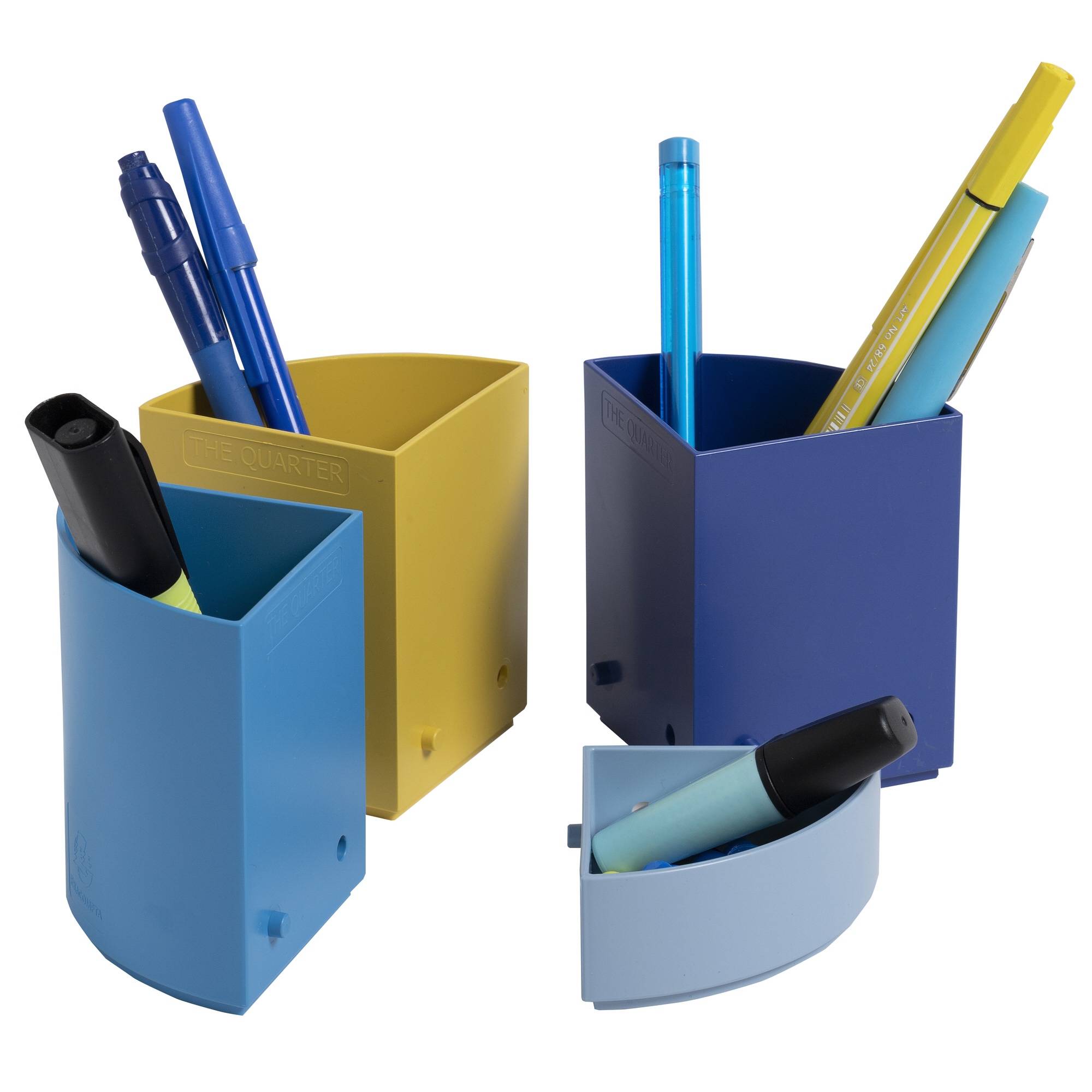 Stifteköcher BeeBlue 4Fächer farbig-2