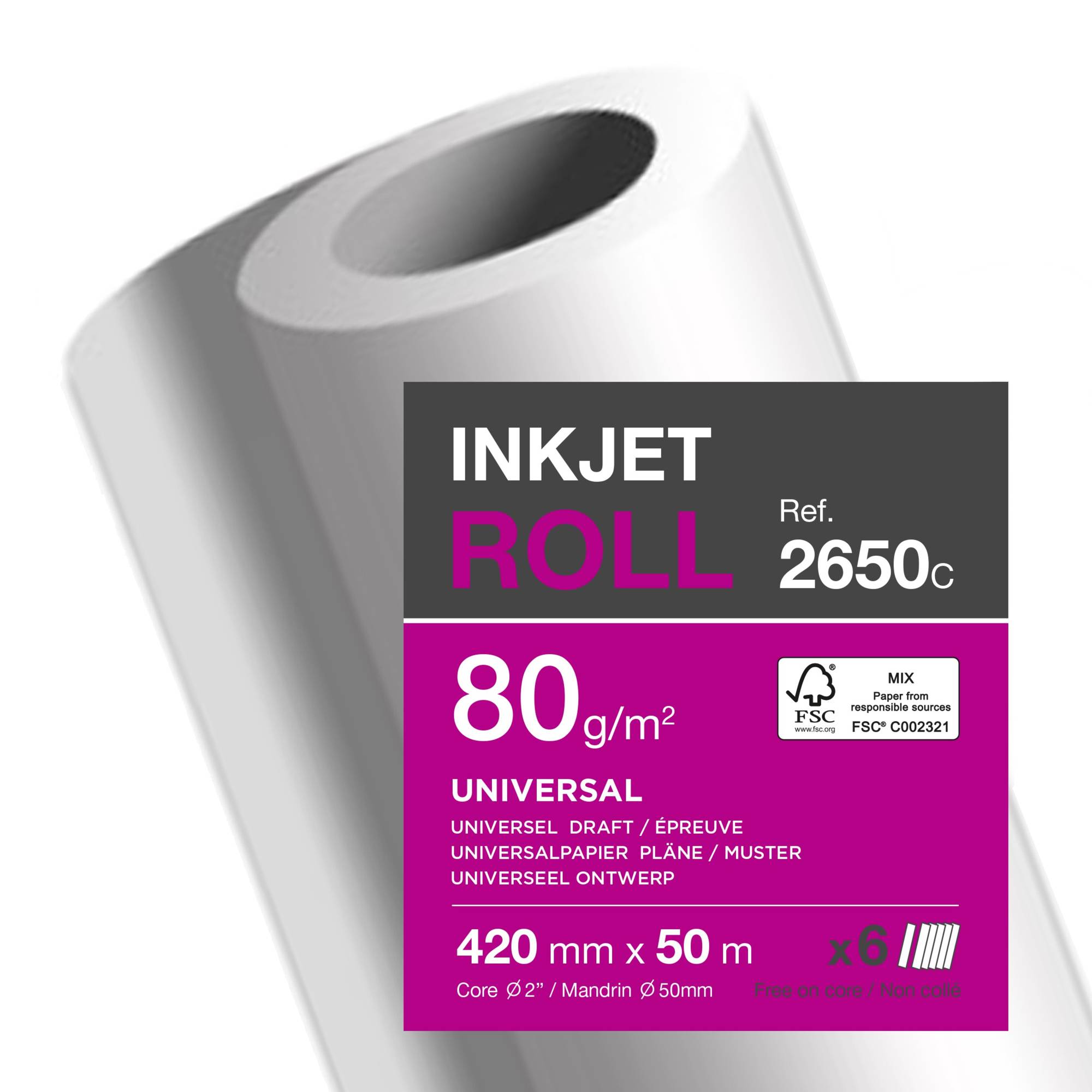 Plotterrolle 80g 420mmx50m 6St.-0