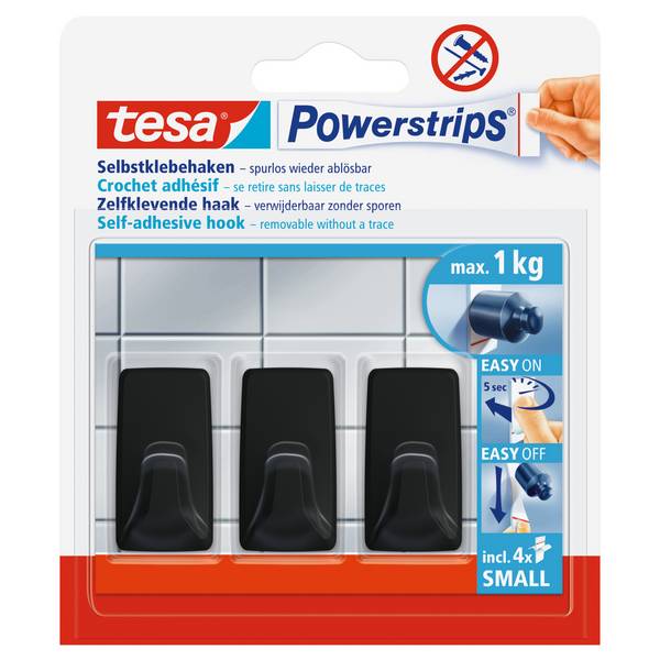Haken Powerstrips Small sw 3St