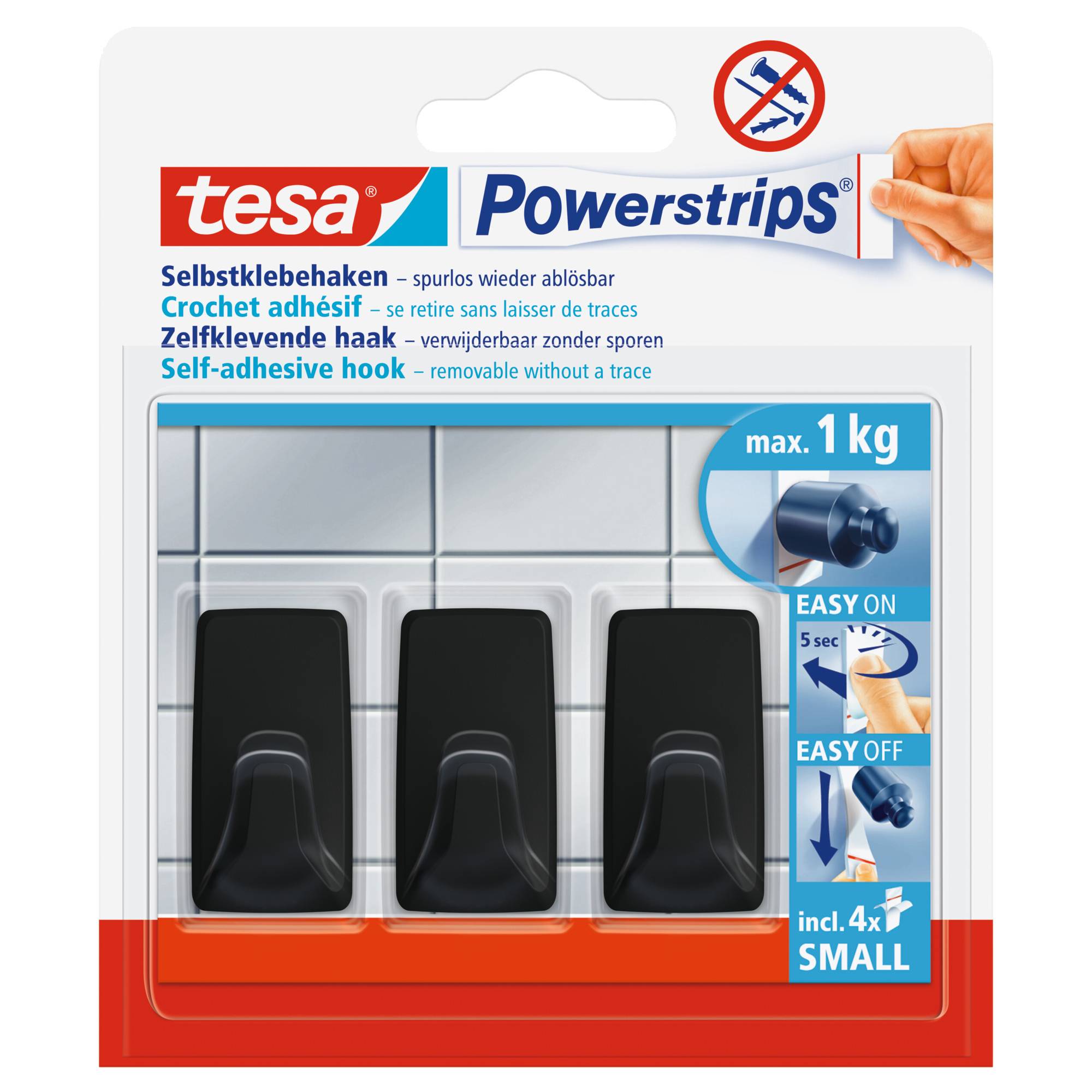 Haken Powerstrips Small sw 3St-0