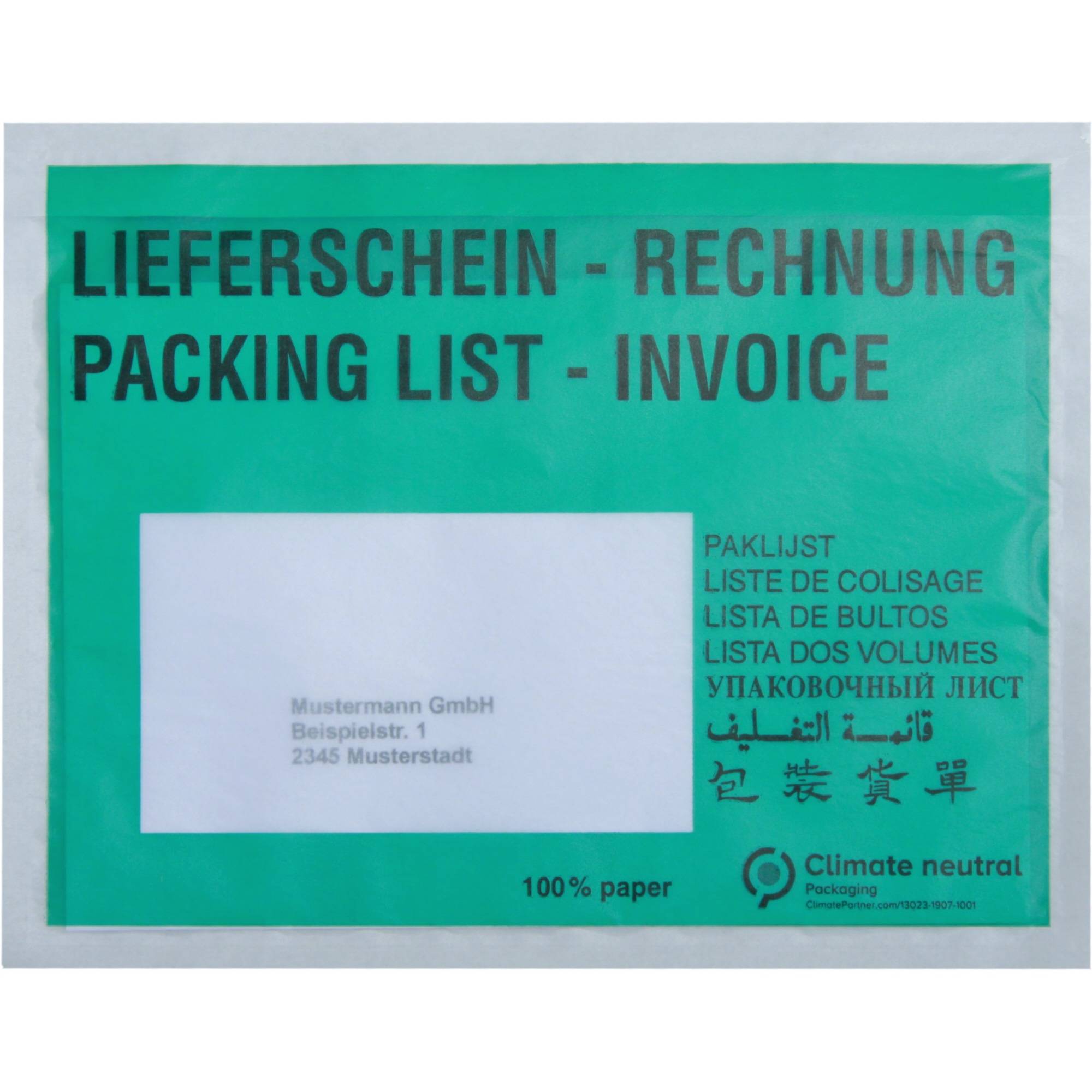 Begleitpapiertasche C6 175x135mm gn LS-RE 250St-0