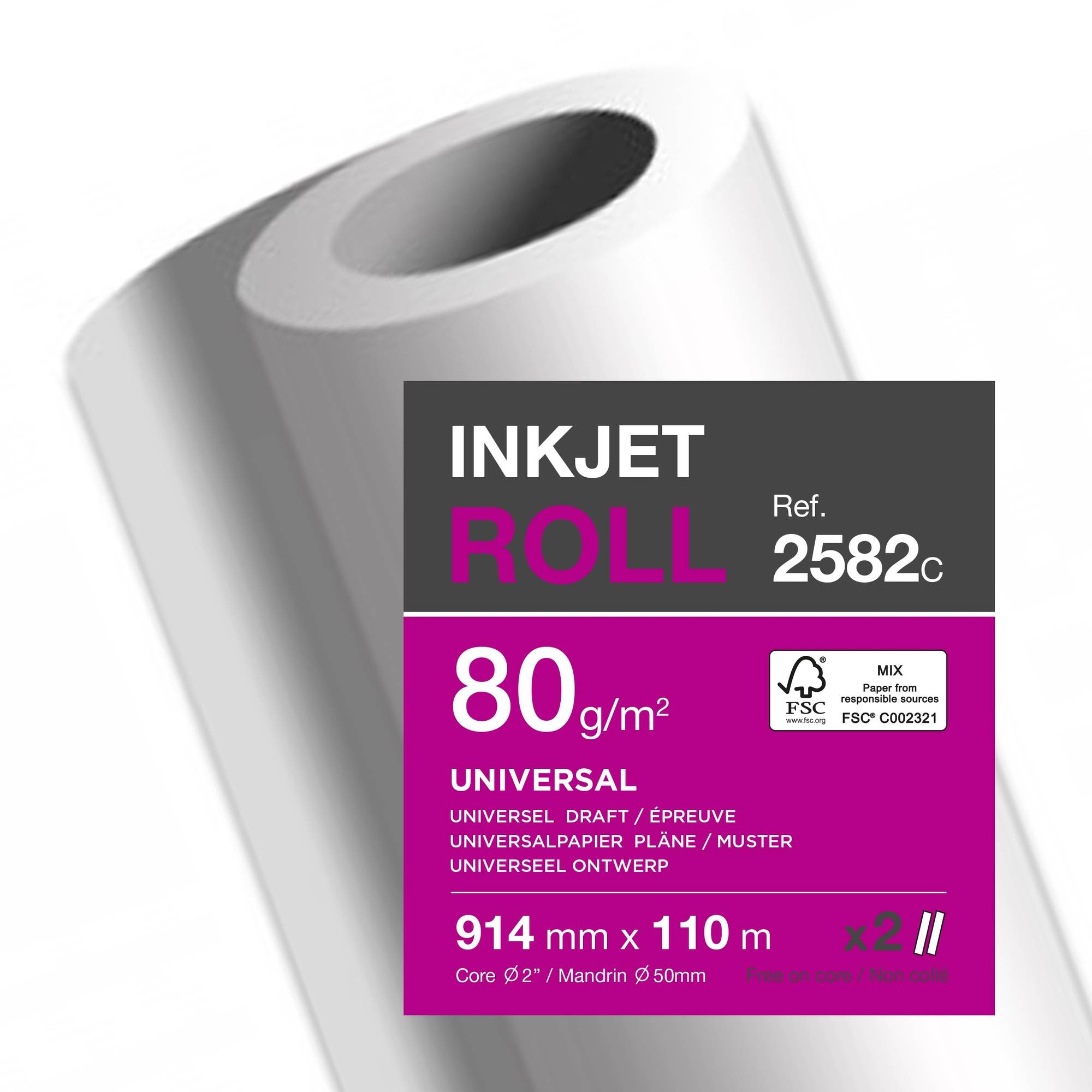 Plotterrolle 80g 914mmx110m 2St.-0
