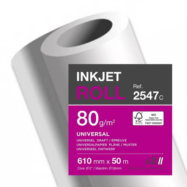 Plotterrolle 80g 610mmx50m 2St.