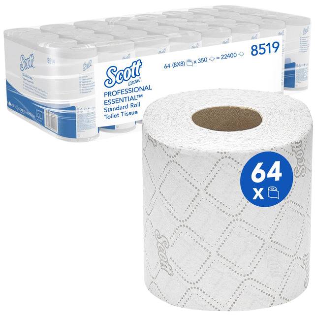 Toilettenpapier SCOTT® ESSENTIAL 8519 2-lag.,Kleinrollen 64 RL a 350 Blätter-2