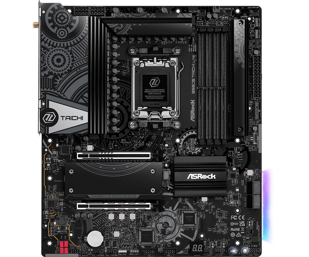 ASRock B650E TAICHI LITE Motherboard E-ATX Socket AM5 AMD B650 Chipsatz USB4 USB-C 3.2 Gen 2x2 USB 2 1 2.5 Gigabit LAN-0