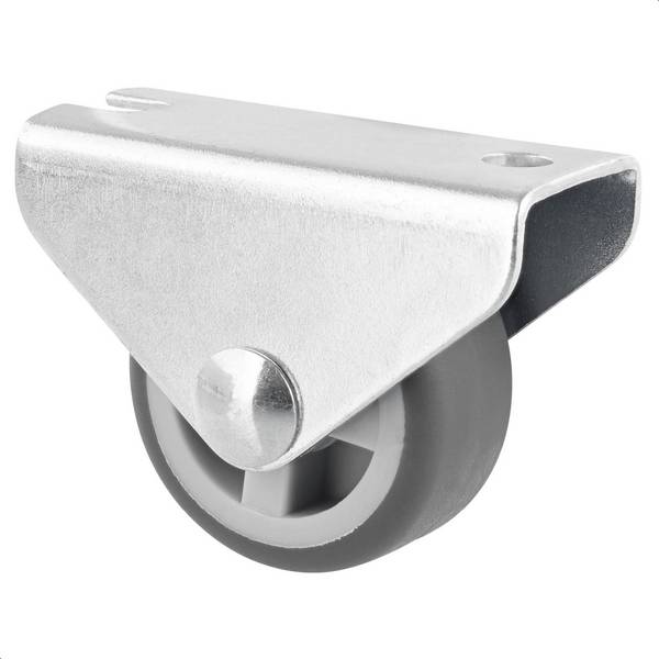 WAGNER Design Möbelrolle/Bockrolle - Durchmesser Ø 30 mm, Stahl verzinkt, grau, Tragkraft 45 kg - 01075601