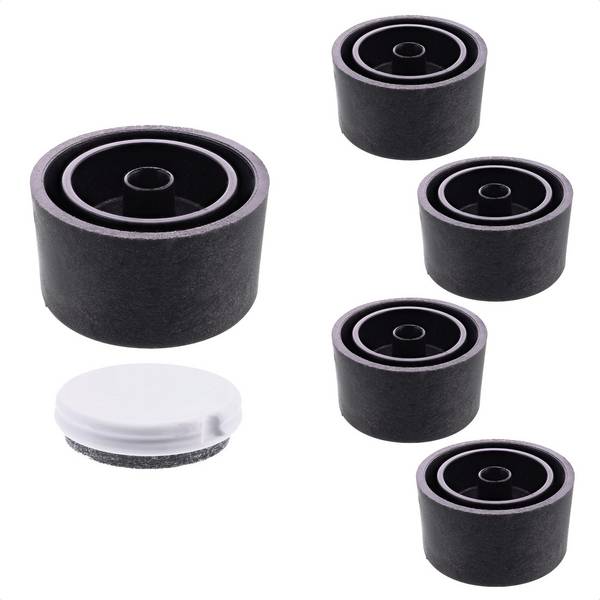 WAGNER Couchfuß/Verstellfuß LOUNGE 4tlg. Set - Ø 30 x 20 mm, schwarz, QuickClick® Filzgleiter Ø 25 mm - 15881899