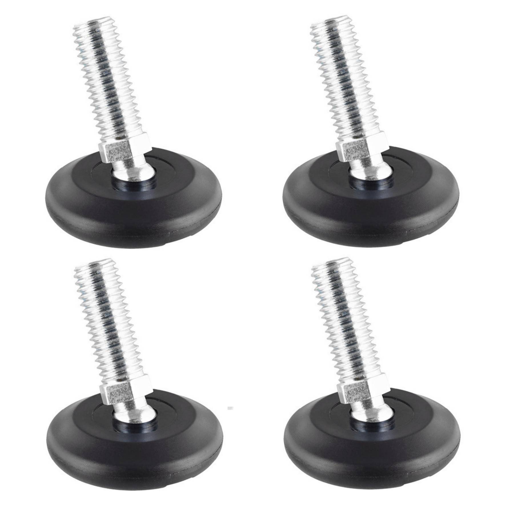WAGNER Verstellfuß Kugelgelenk, schwarz 4tlg. Set - Ø 37 mm, Gewinde M10x25 mm, Gleiter ULTRASOFT, DE Ware - 15416100-0