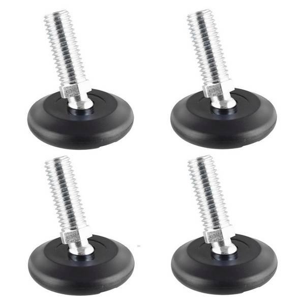 WAGNER Verstellfuß Kugelgelenk, schwarz 4tlg. Set - Ø 37 mm, Gewinde M10x25 mm, Gleiter ULTRASOFT, DE Ware - 15416100