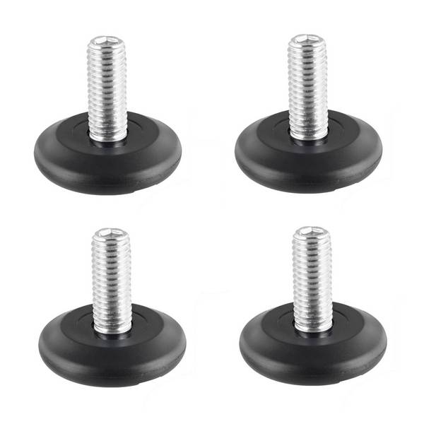 WAGNER Verstellfuß starr, schwarz 4tlg. Set - Ø 37 mm, Gewinde M10x25 mm, Gleiter BLACK, DE Ware - 15413004