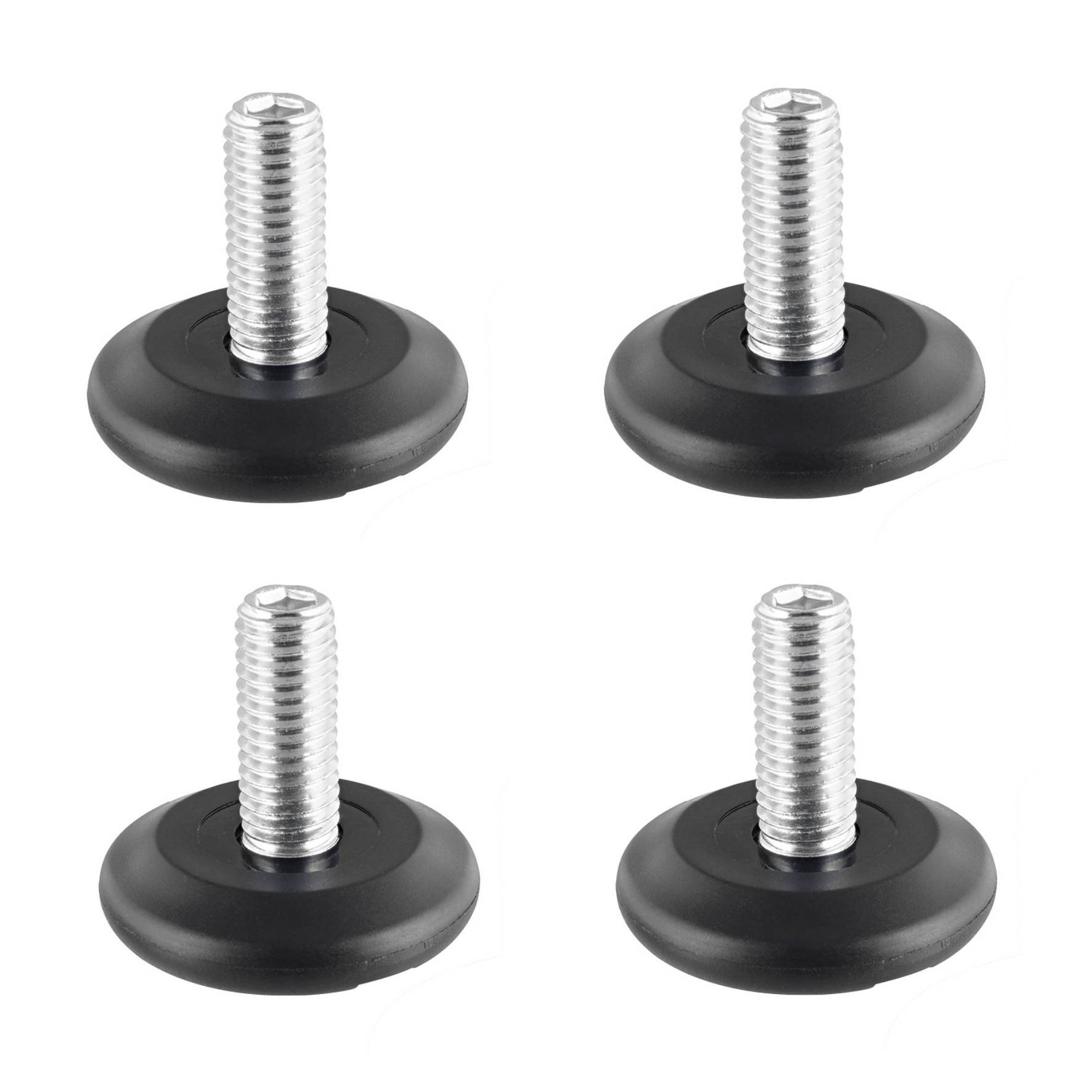 WAGNER Verstellfuß starr, schwarz 4tlg. Set - Ø 37 mm, Gewinde M10x25 mm, Gleiter HYPER, DE Ware - 15832500-0
