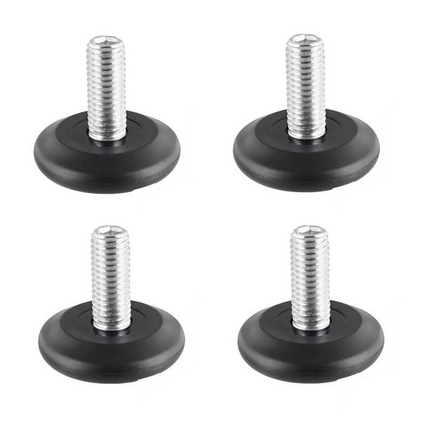 WAGNER Verstellfuß starr, schwarz 4tlg. Set - Ø 37 mm, Gewinde M10x25 mm, Gleiter HYPER, DE Ware - 15832500