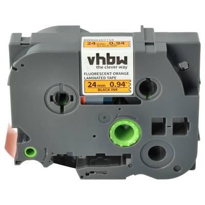 vhbw Schriftband-Kassette kompatibel mit Brother PT RL 700 S Etiketten-Drucker 8m x 24mm Schwarz auf Neon-Orange-0