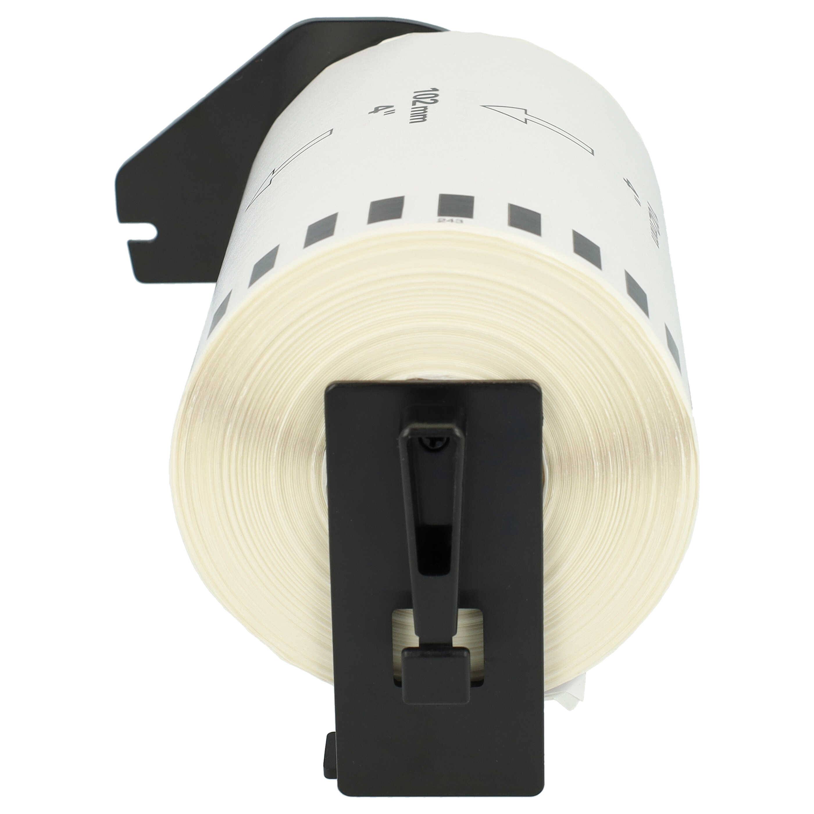 vhbw Etiketten-Rolle mit Halter 102mm x 30,48m (1 Etikette) kompatibel mit Brother PT QL650TD, QL-700, QL-710-2