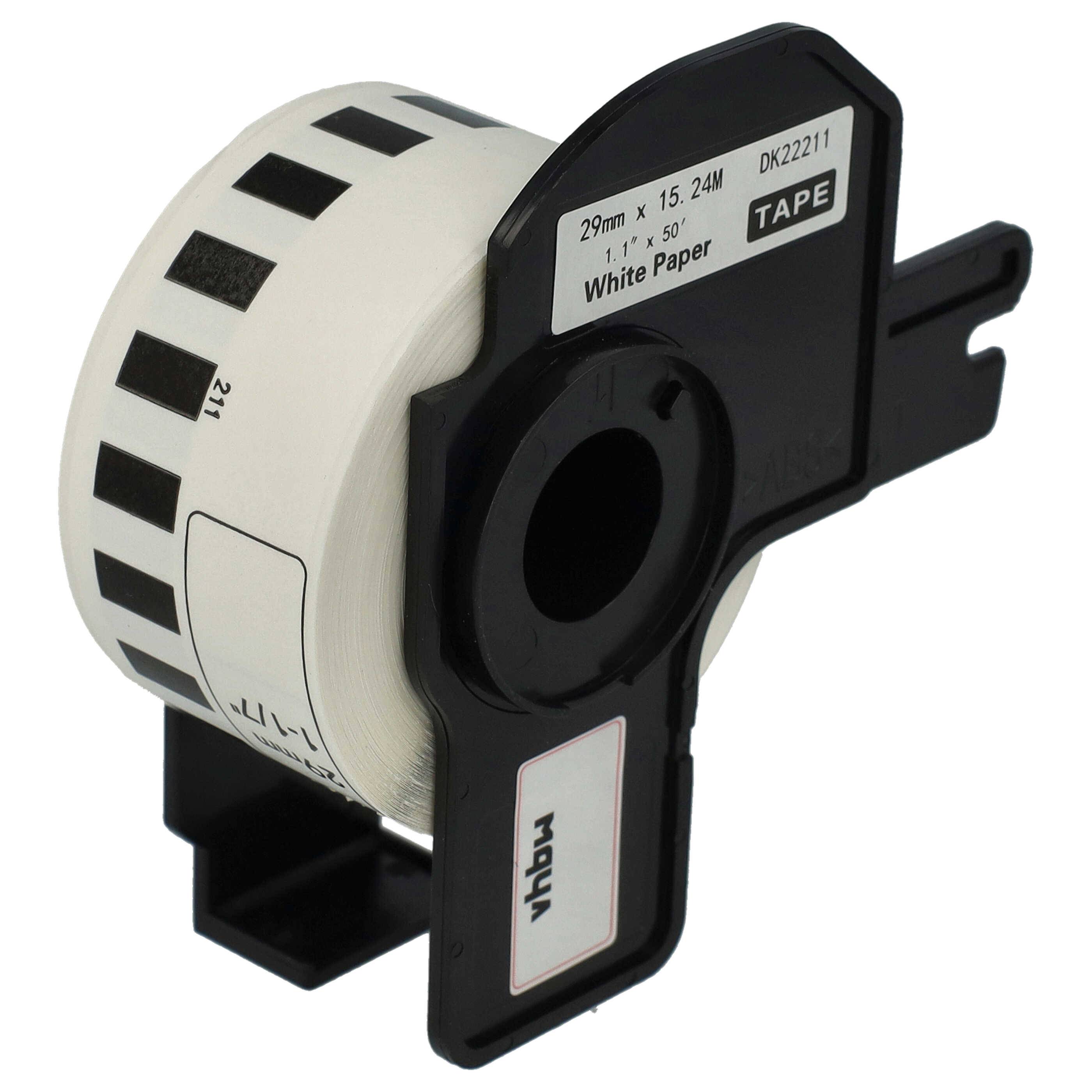 vhbw Etiketten-Rolle mit Halter 29mm x 15,24m (1 Etikette) kompatibel mit Brother PT QL-560, QL-570 Etiketten-Drucker --0