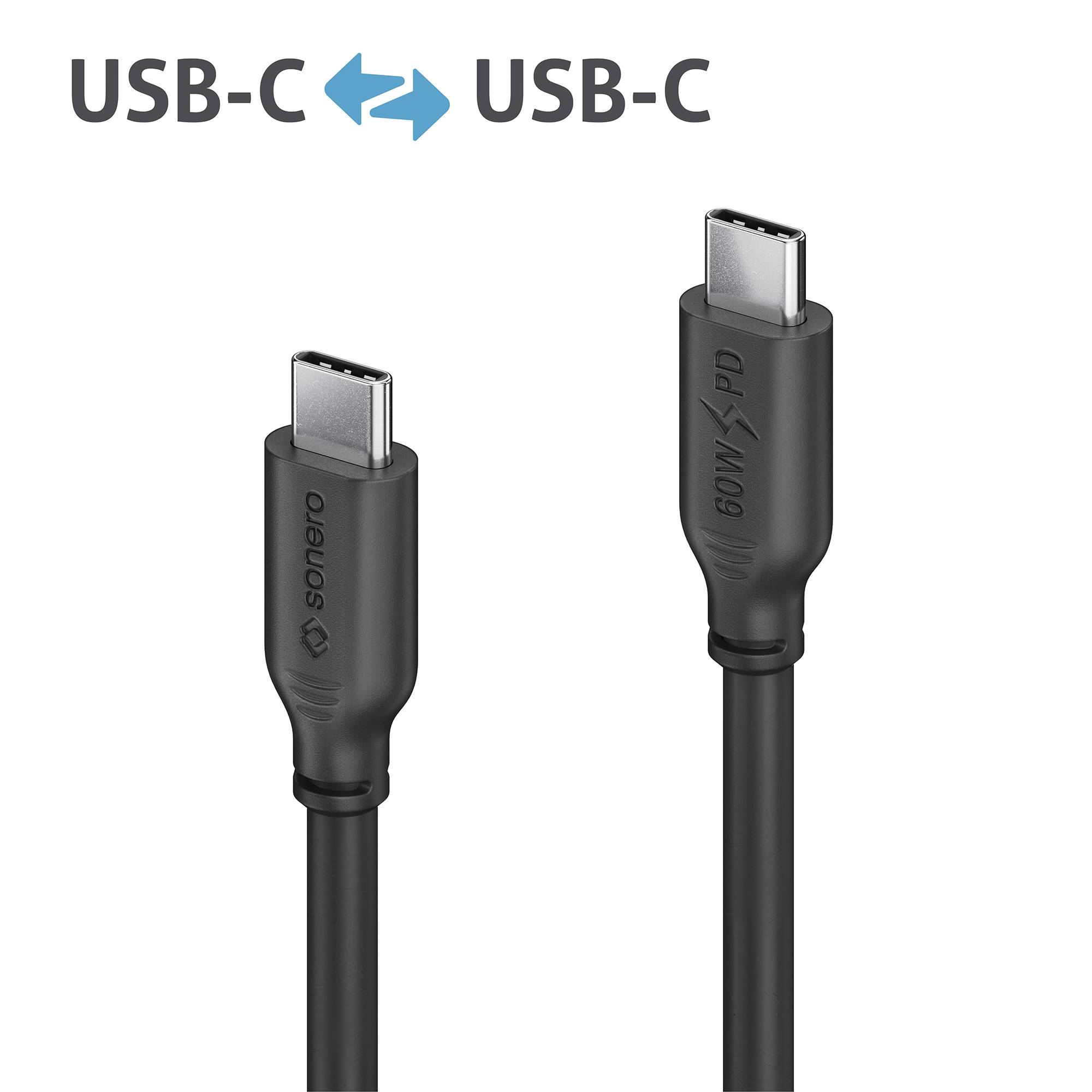 USB-C auf USB-C-Ladekabel - USB 2.0, 60W PD - schwarz - 3.00m-0