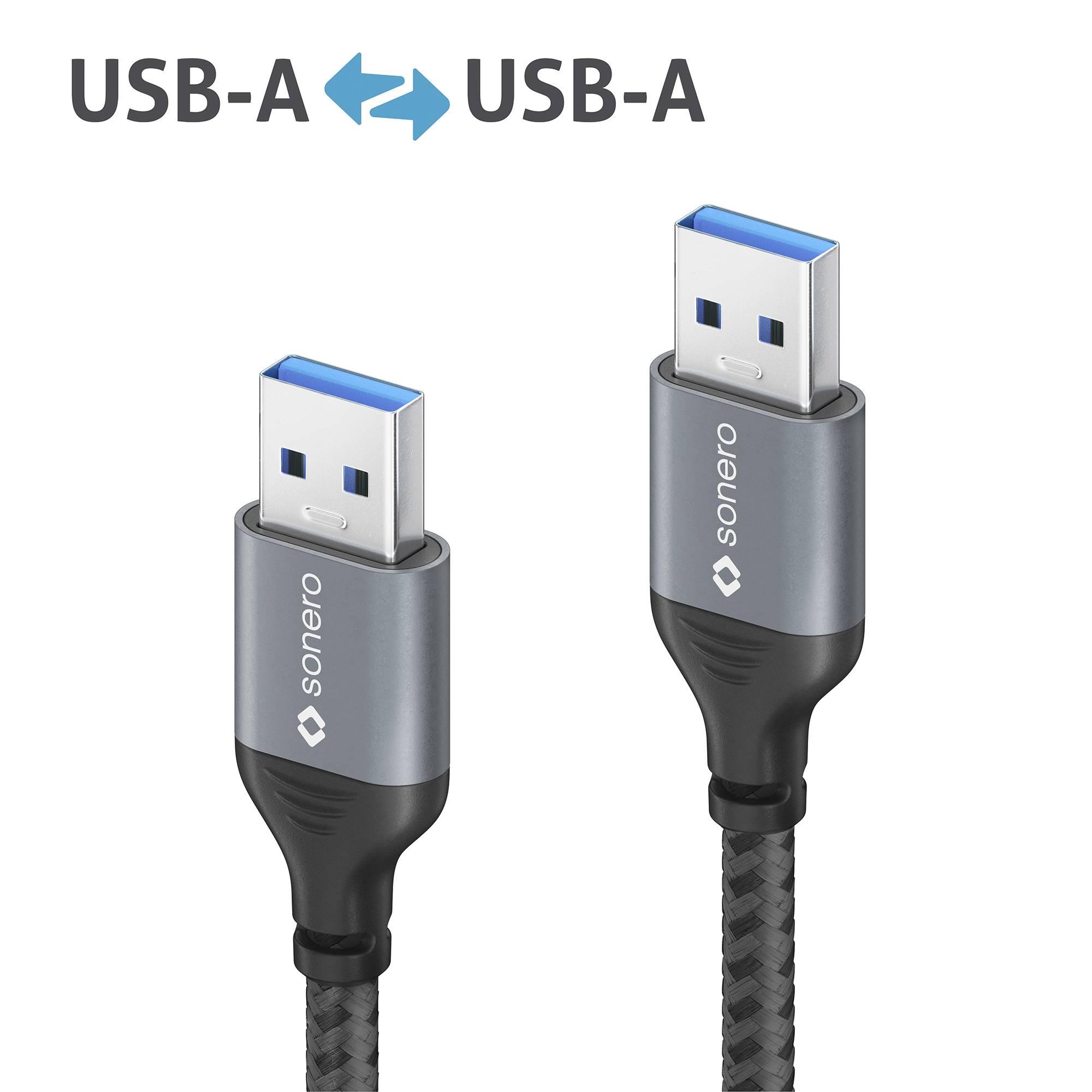 USB 3.0 Kabel - A/A - Aluminium - spacegrau/schwarz - 1.50m-0