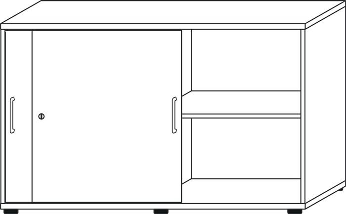 Schrank Teda-Z H748xB1200xT400mm weiß/Ahorndekor 3 OH 2 Schiebetüren zerlegt-1