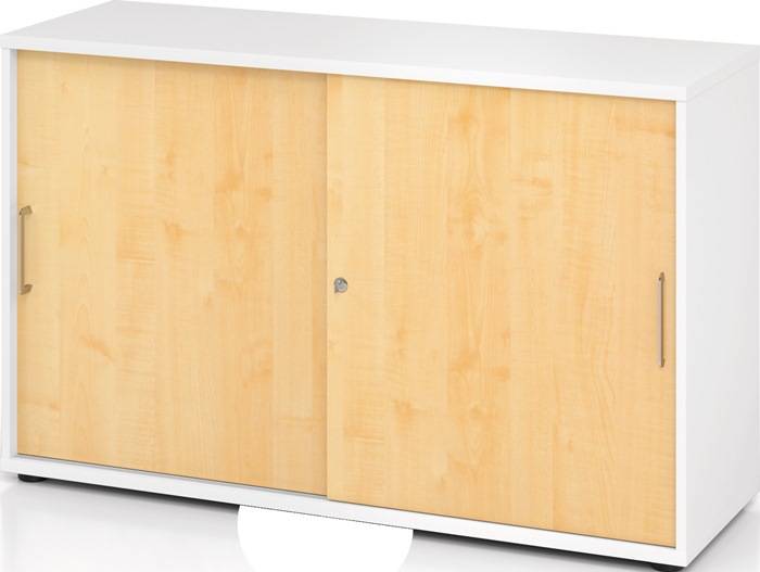 Schrank Teda-Z H748xB1200xT400mm weiß/Ahorndekor 3 OH 2 Schiebetüren zerlegt-0