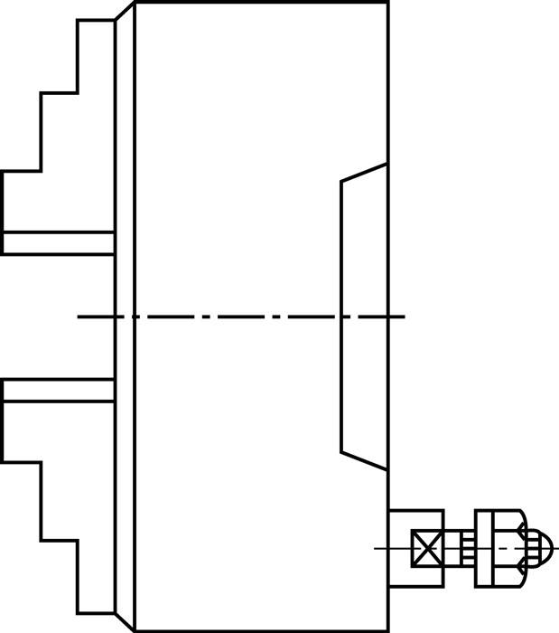 Drehfutter ISO 702-3 (DIN 55027) Duro-M D.200mm STA 4-Backen Kegel-Gr.6 RÖHM-1