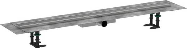 hansgrohe RainDrain Compact Komplettset Duschrinne 1000 für flache Installation, Edelstahl gebürstet