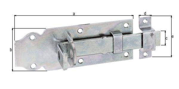 Schlossriegel L.140mm B.52mm ger.STA galv.verz.d.pass.Ausschub 41mm GAH-1