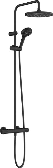 Hansgrohe Vernis Blend Showerpipe Duschsystem 240mm, 1jet, 6,9l/min EcoSmart, Thermostat, Mattschwarz