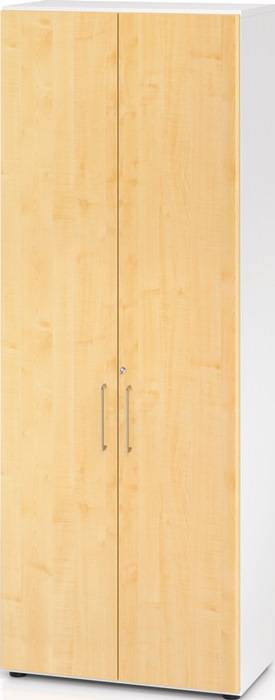 Schrank Teda-Z H2156xB800xT420mm weiß/Ahorndekor 6 OH (3 offen) 2 Türen zerlegt-0