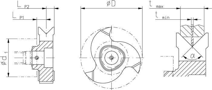 Zirkularfräsplatte Polymill P2525 Blechfasen 90Grad negativ MIMATIC-2