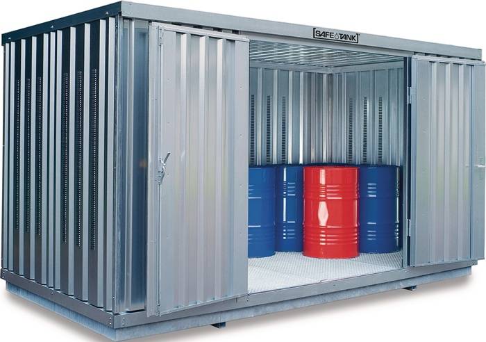 Lagercontainer ST1000 B3050xT2170xH2350mm mont.WGK1-3 GHS1-3 verz.Auffangv.1030l-0