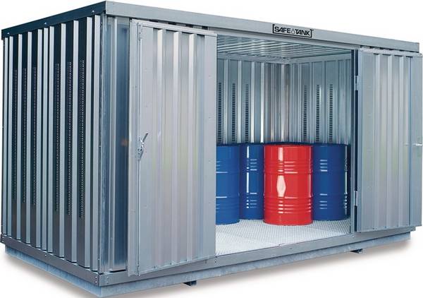 Lagercontainer ST1000 B3050xT2170xH2350mm mont.WGK1-3 GHS1-3 verz.Auffangv.1030l