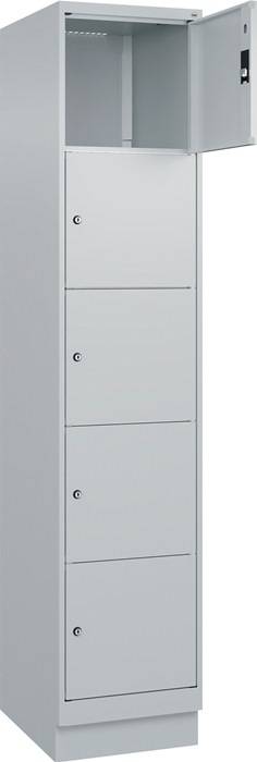 C+P Schließfachschrank Classic PLUS, Sockel, 1 Abteil, 1950x400x500mm, 7035/7035