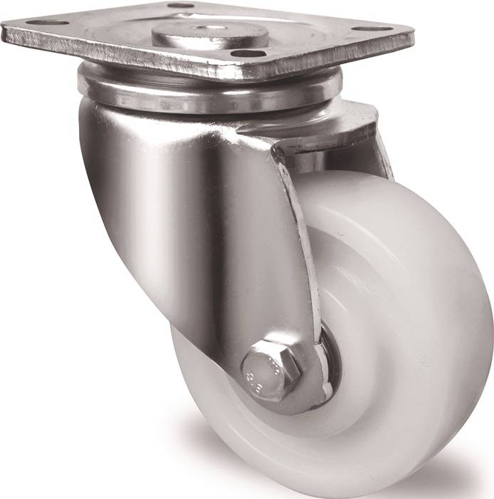 Schwerlast-Lenkrolle D.125mm Trgf.700kg Ku.Platte L100xB85mm Rl.weiß PROMAT-0