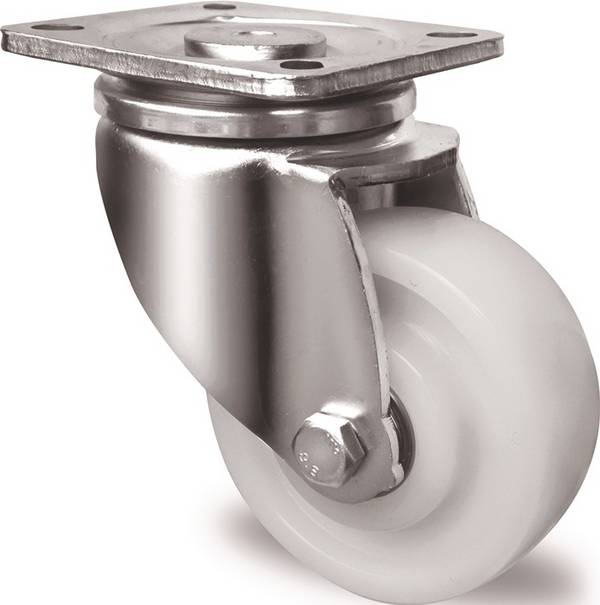 Schwerlast-Lenkrolle D.80mm Trgf.300kg Ku.Platte L100xB85mm Farbe Rl.weiß PROMAT
