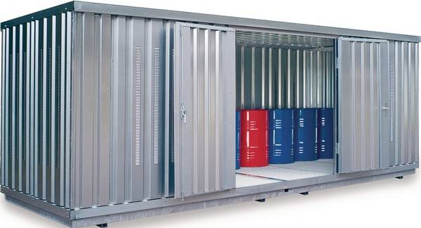 Lagercontainer ST1900 B6080xT2170xH2300mm mont.WGK1-3 verz.Auffangvol.2x1030l