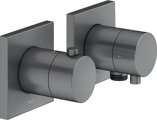 Keuco Thermostatarmaturen-Set EDITION 11 UP f 2 Verbr schwarzchrom gebürstet