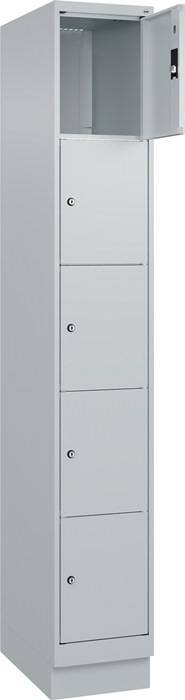 C+P Schließfachschrank Classic PLUS, Sockel, 1 Abteil, 1950x300x500mm, 7035/7035