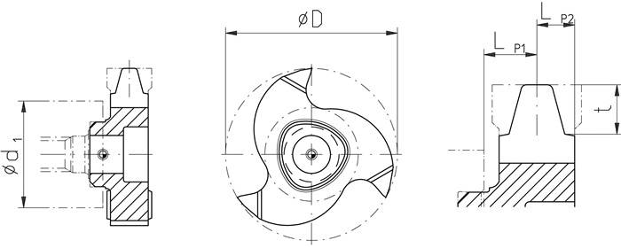 Zirkularfräsplatte P1210 Steig.1,5mm Tr 14 Voll f.IG-2
