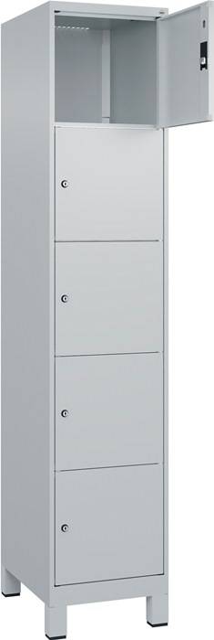 C+P Schließfachschrank Classic PLUS, Füße, 1 Abteil, 1950x400x500mm, 7035/7035