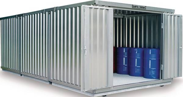 Lagercontainer-Komb.B3050xT6520xH2310mm vormont.WGK 1-3 verz.Vol.3x1030l