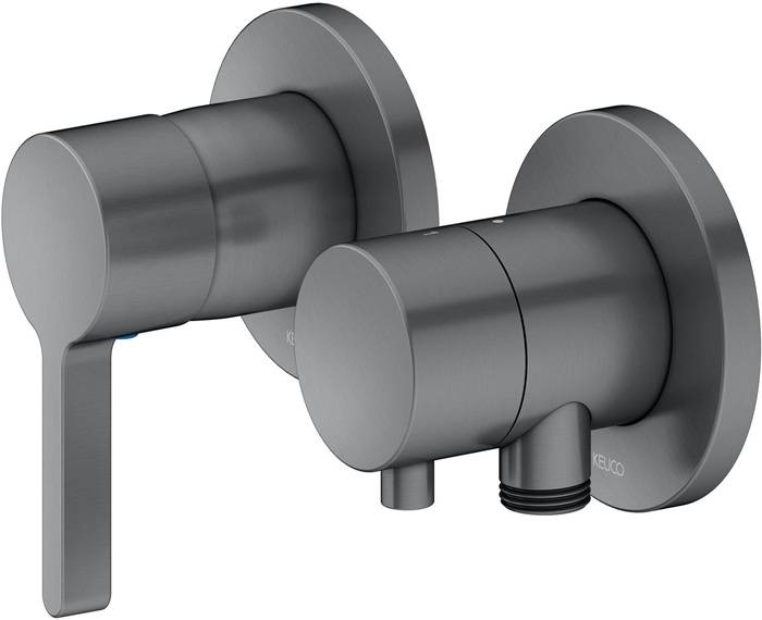 Keuco Einhebelmischer-Set EDITION 400 UP f 2 Verbr schwarzchrom gebürstet-1