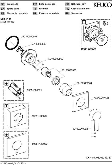 KEUCO Einhebelmischer UP E11 51151, Nickel geb.-1