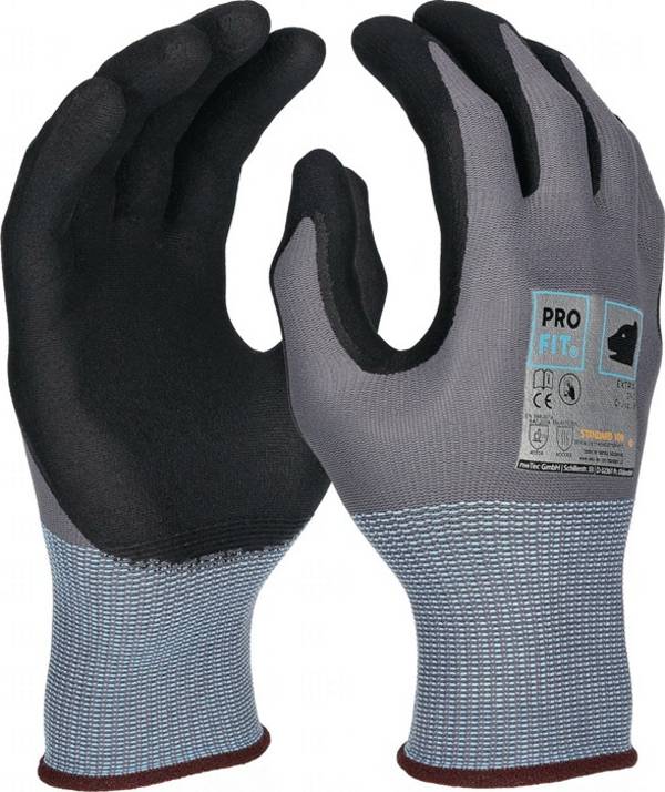 Handschuh EXTRA Gr.9 grau/schwarz EN 388/EN 407 PSA II PRO FIT