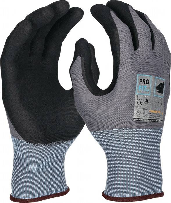 Handschuh EXTRA Gr.9 grau/schwarz EN 388/EN 407 PSA II PRO FIT-0
