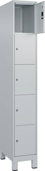 C+P Schließfachschrank Classic PLUS, Füße, 1 Abteil, 1950x300x500mm, 7035/7035