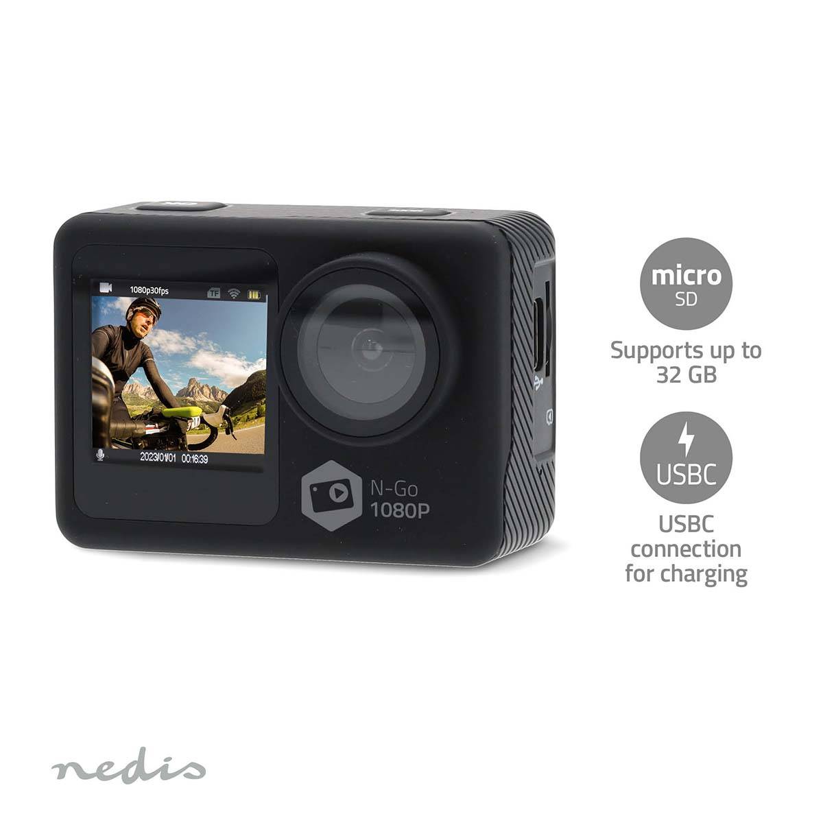 Nedis Action Cam | ACAM31BK | Schwarz-3