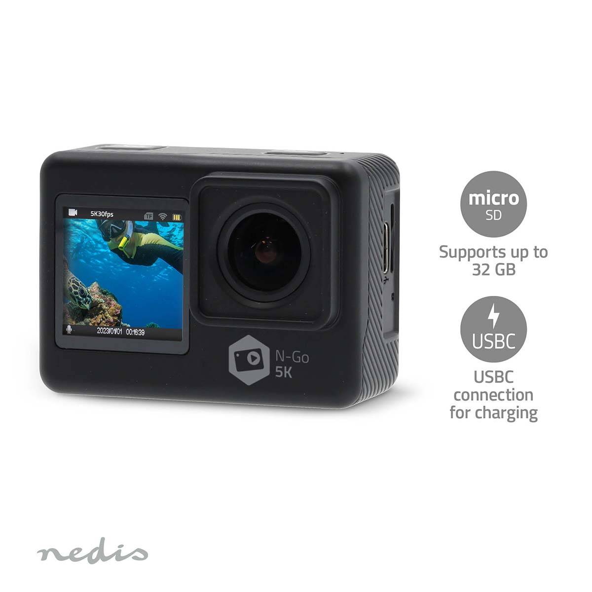 Nedis Action Cam | ACAM71BK | Schwarz-3