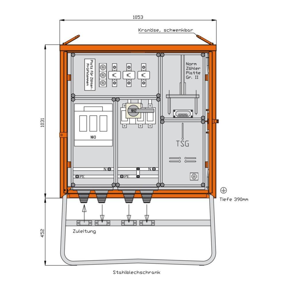 Walther Werke Anschlussschrank WA0034TSG-CH-1