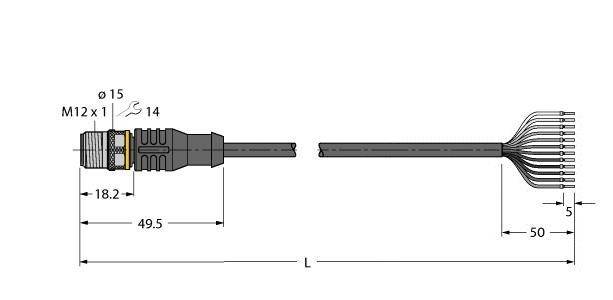 Turck Anschlussleitung RSC12T-2/TEL-1