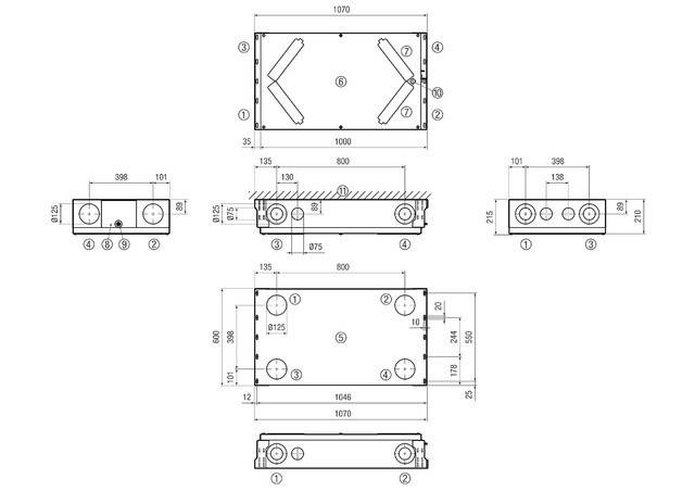 Maico Abluft links WS 120 Trio QLV-1